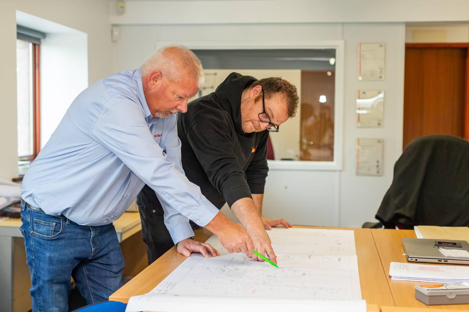 Beacon Fire Protection engineer servicing equipment in Cumbria