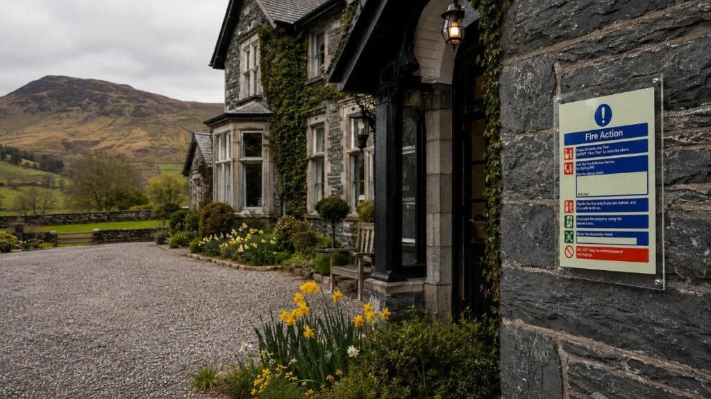 A Lake District hotel exterior ready for the start of the tourist season