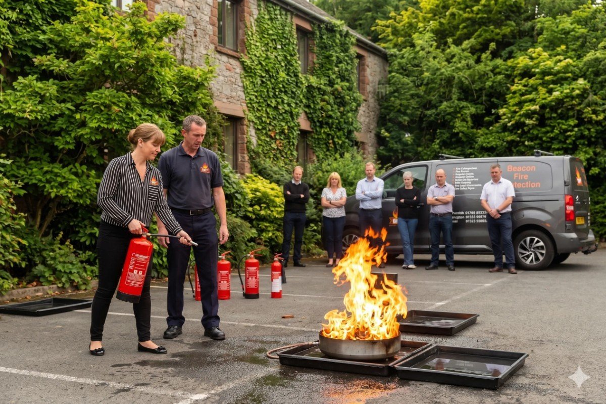 Outdoor food stall with cooking equipment trading at a Cumbria event
